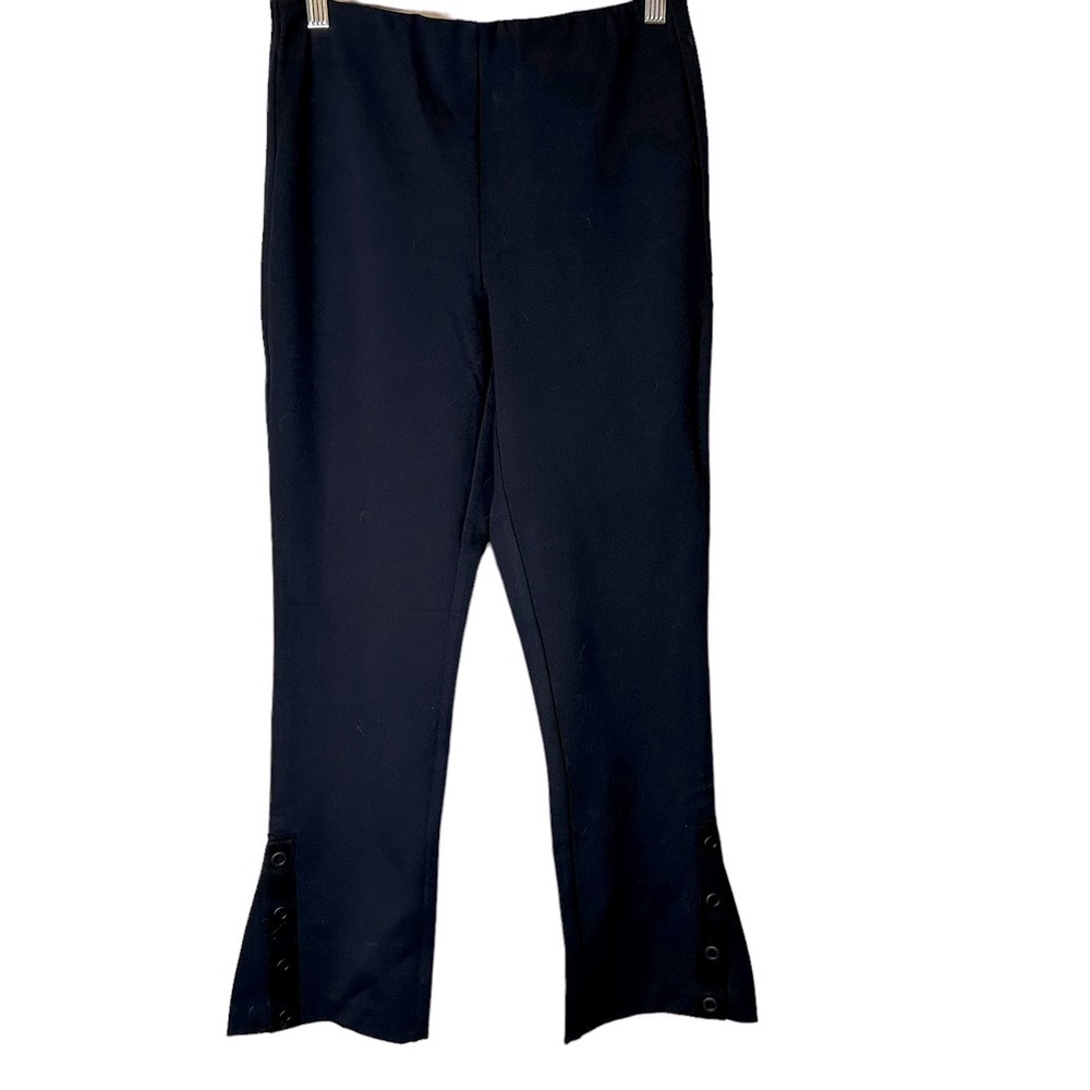 Rag & Bone Simone Flare-Leg Cropped Pants Black Size 2 Grommet Detail